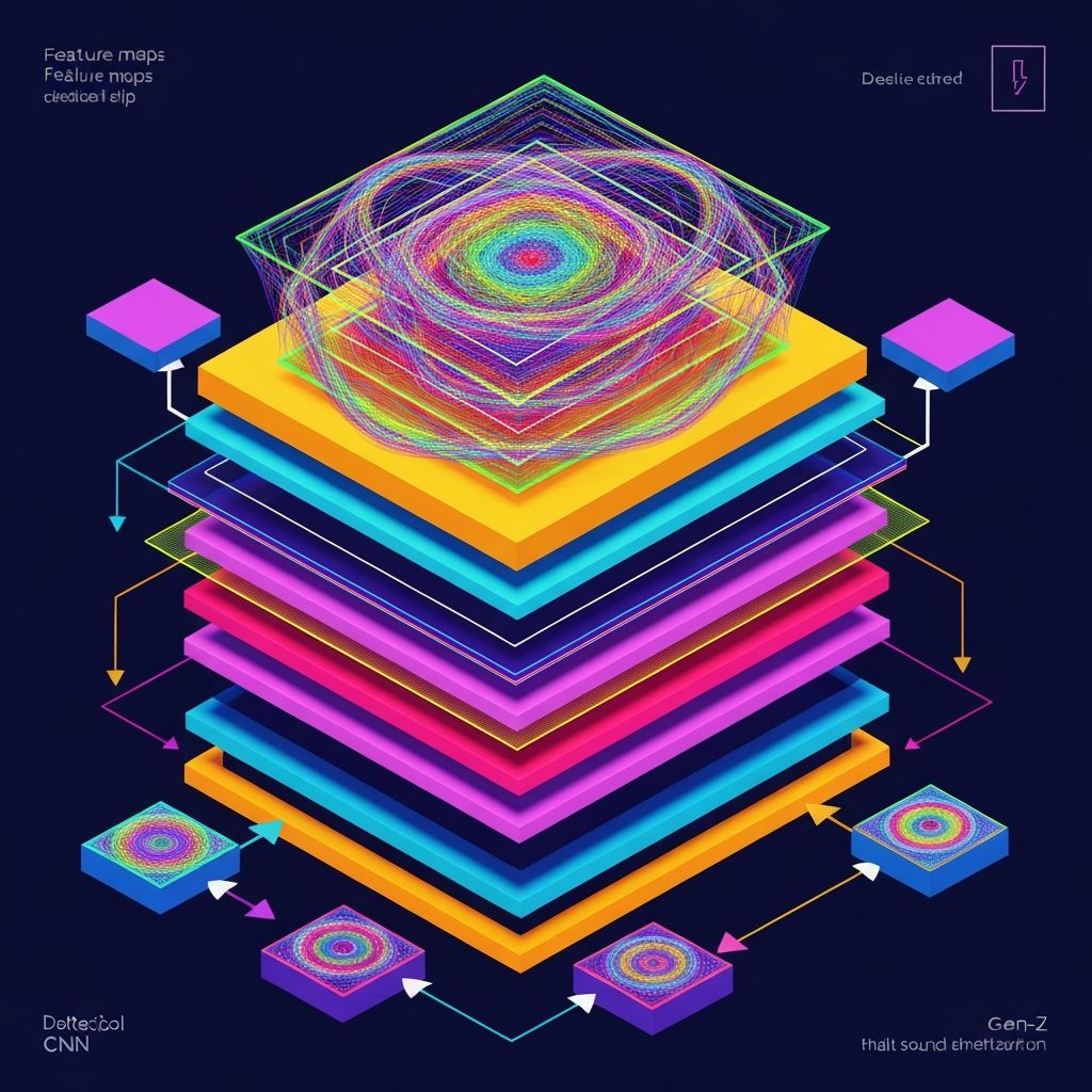 CNN Architecture - Convolutional layers extract features, demonstrating hierarchical feature learning
